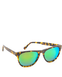 Женские зеленые солнцезащитные очки с леопардовым принтом от Oliver Peoples