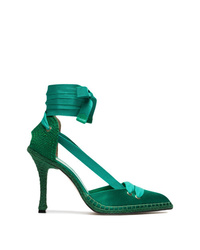 Зеленые туфли из плотной ткани от Castaner