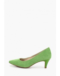 Зеленые туфли из плотной ткани от Tamaris