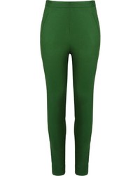 Зеленые узкие брюки