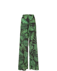 Зеленые широкие брюки с принтом от Alice + Olivia