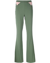 Зеленые широкие брюки