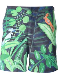 Мужские зеленые шорты с цветочным принтом от Orlebar Brown