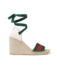 Зеленые эспадрильи в горизонтальную полоску