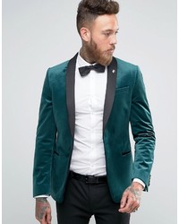 Мужской зеленый бархатный пиджак от Asos