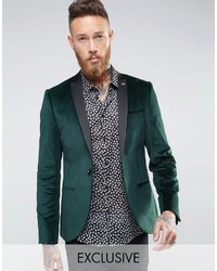 Мужской зеленый бархатный пиджак