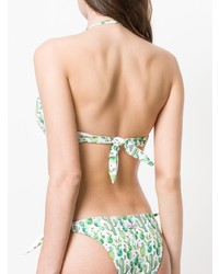 Зеленый бикини-топ с принтом от MC2 Saint Barth