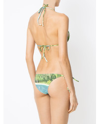 Зеленый бикини-топ с принтом от Isolda