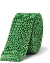 Мужской зеленый вязаный галстук от Charvet