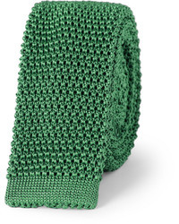 Мужской зеленый вязаный галстук от Charvet