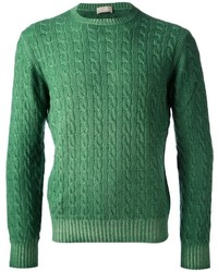 Зеленый вязаный свитер