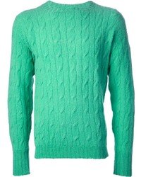 Мужской зеленый вязаный свитер от Drumohr