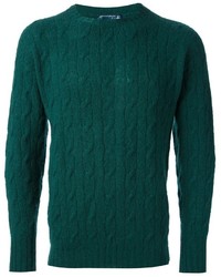 Мужской зеленый вязаный свитер от Drumohr