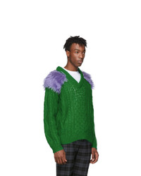 Мужской зеленый вязаный свитер от Prada