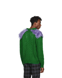 Мужской зеленый вязаный свитер от Prada