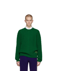 Мужской зеленый вязаный свитер от Gucci