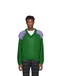 Мужской зеленый вязаный свитер от Prada