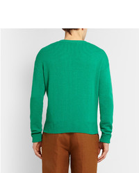 Мужской зеленый вязаный свитер от Burberry