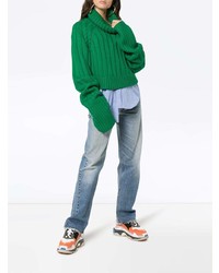 Зеленый вязаный свободный свитер от Matthew Adams Dolan