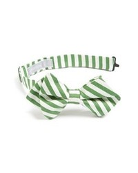Зеленый галстук-бабочка в горизонтальную полоску