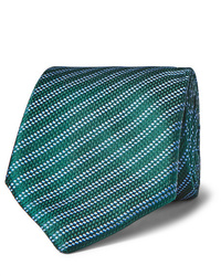 Мужской зеленый галстук в горизонтальную полоску от Charvet