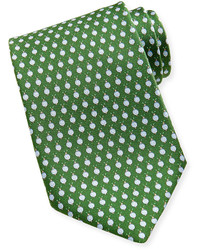 Зеленый галстук в горошек
