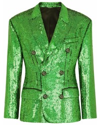 Мужской зеленый двубортный пиджак от Dolce & Gabbana