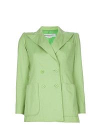 Женский зеленый двубортный пиджак от Yves Saint Laurent Vintage