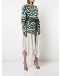 Женский зеленый кардиган с принтом от Altuzarra