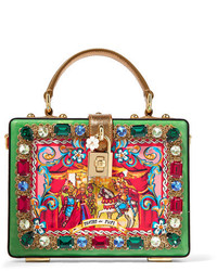Зеленый клатч с принтом от Dolce & Gabbana