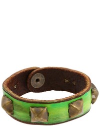 Зеленый кожаный браслет