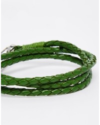 Мужской зеленый кожаный браслет от Seven London