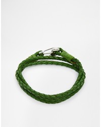 Мужской зеленый кожаный браслет от Seven London