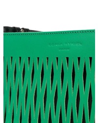 Зеленый кожаный клатч от Sonia Rykiel