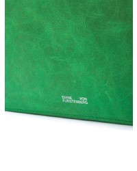 Зеленый кожаный клатч от Dvf Diane Von Furstenberg