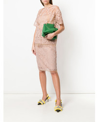 Зеленый кожаный клатч от N°21