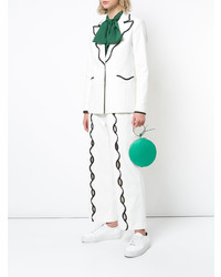 Зеленый кожаный клатч от Sara Battaglia