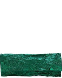 Зеленый кожаный клатч