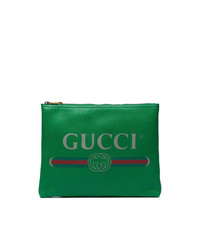 Мужской зеленый кожаный мужской клатч от Gucci