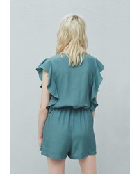 Зеленый комбинезон с шортами от Mango