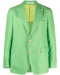 Зеленый льняной пиджак