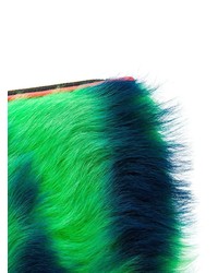 Зеленый меховой клатч от Marni