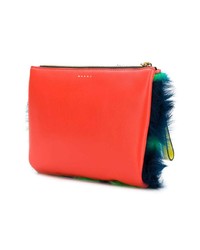 Зеленый меховой клатч от Marni