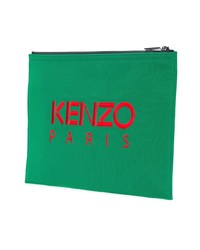 Мужской зеленый мужской клатч с вышивкой от Kenzo