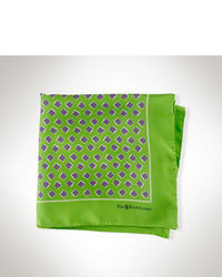 Зеленый нагрудный платок с принтом