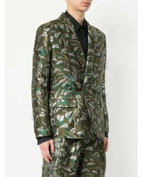 Мужской зеленый пиджак с принтом от Yoshiokubo