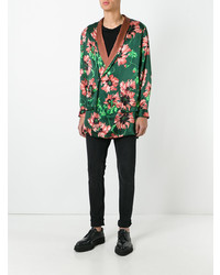 Мужской зеленый пиджак с цветочным принтом от Palm Angels