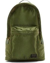 Зеленый рюкзак из плотной ткани