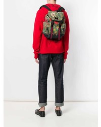 Мужской зеленый рюкзак с цветочным принтом от Gucci