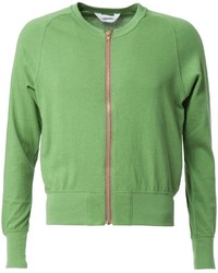 Мужской зеленый свитер на молнии